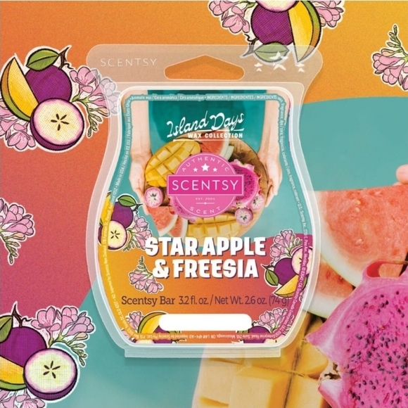 Scentsy Star Apple Pink Freesia Tropical Mango Scent 8 Breakapart Wax Melt Cubes - Picture 2 of 4